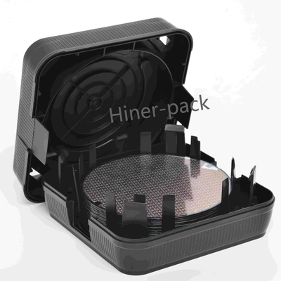Harga yang bagus 8 Inch Wafer Shipping Box Black Wafer Stack Box Antistatik Horizontal untuk chip semikonduktor on line